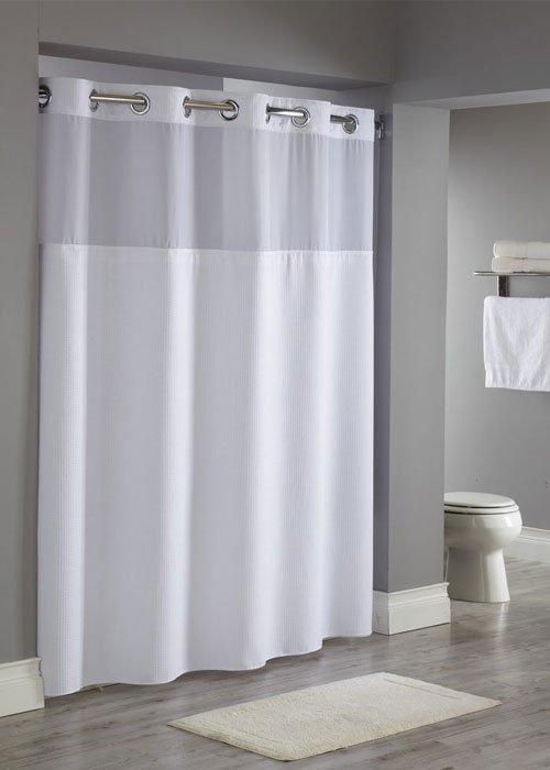 Hookless Shower Curtain Waffle White - America Galindez Inc.