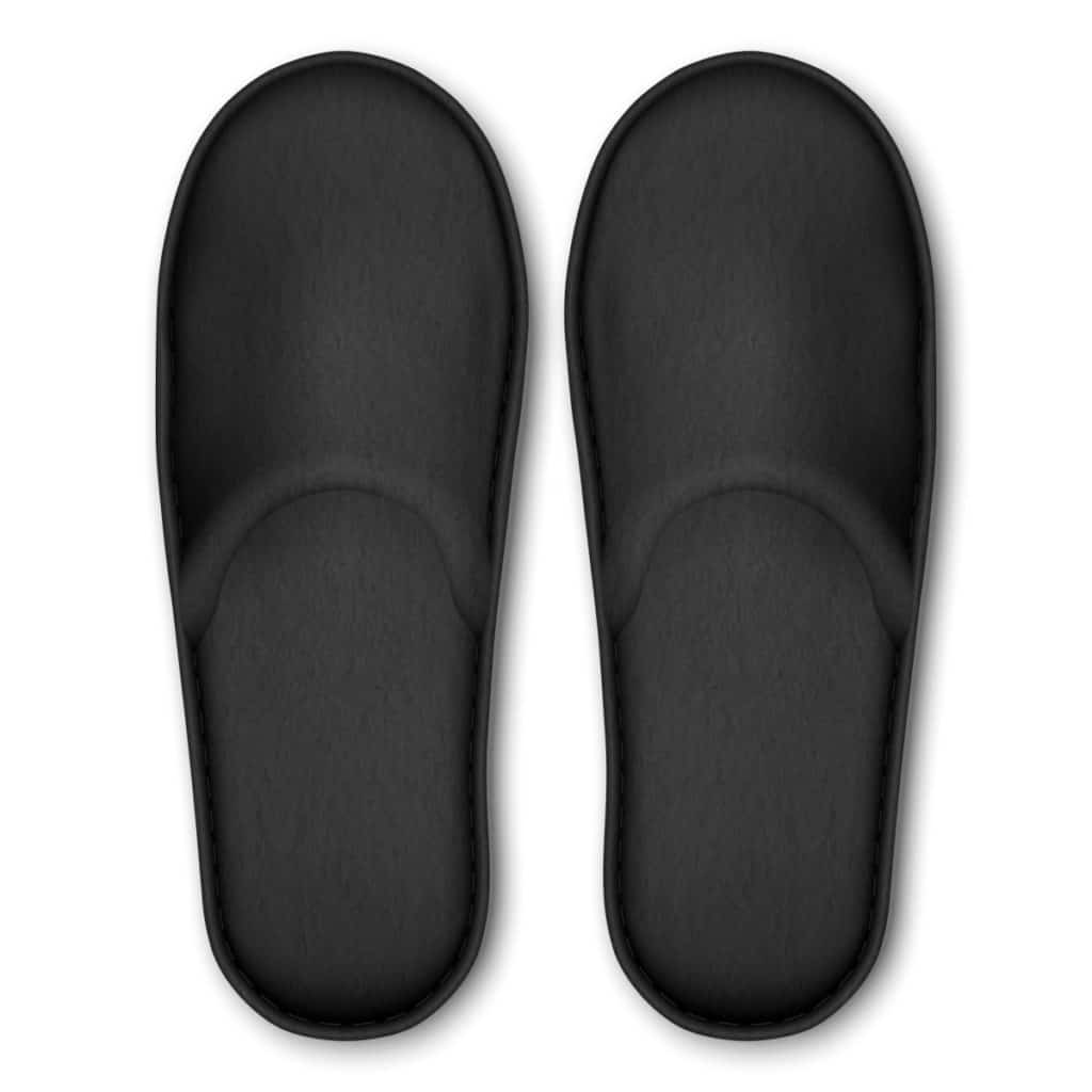 Black Close Toe Slippers