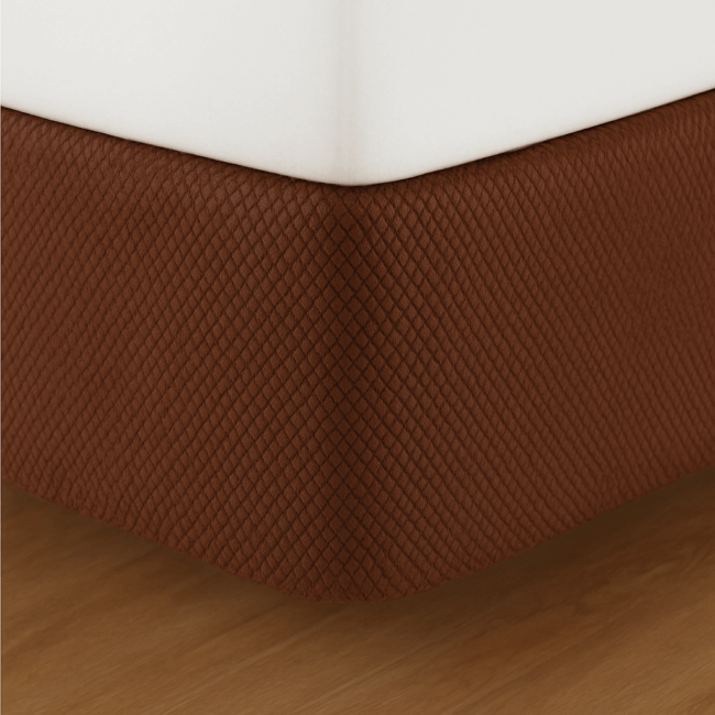 Textured Box Spring Cover – Modern Stretch Fit in Brown, Grey, Blue, Khaki